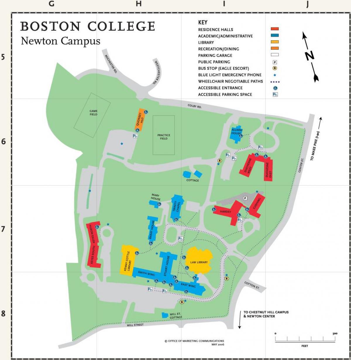 mapa ng Boston college