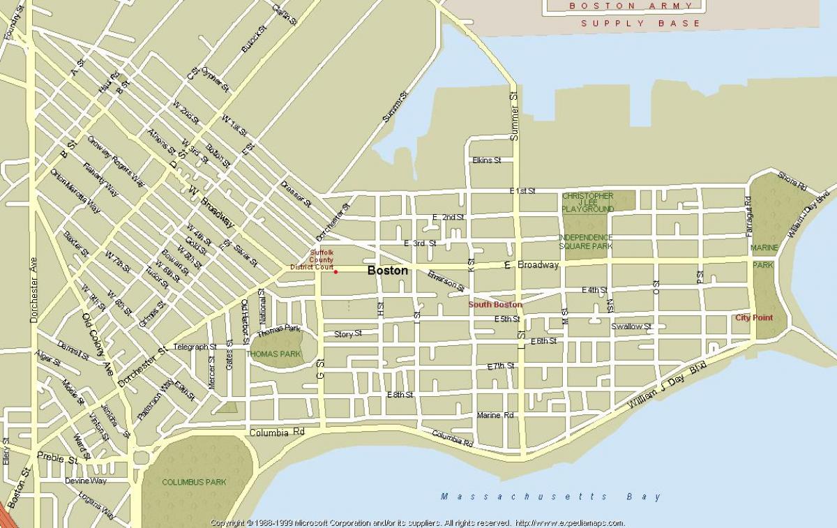 mapa ng Boston masa