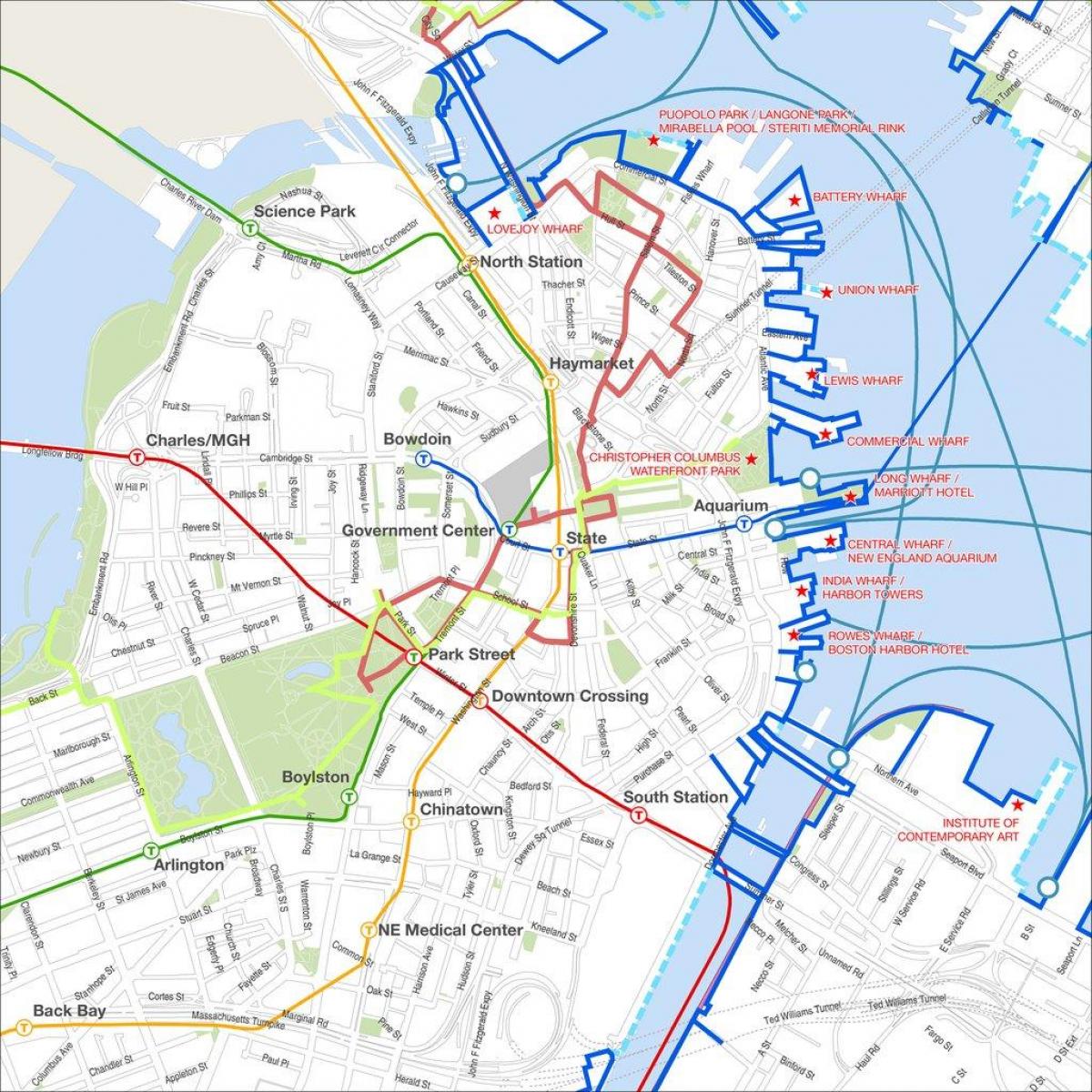Boston walking tour map