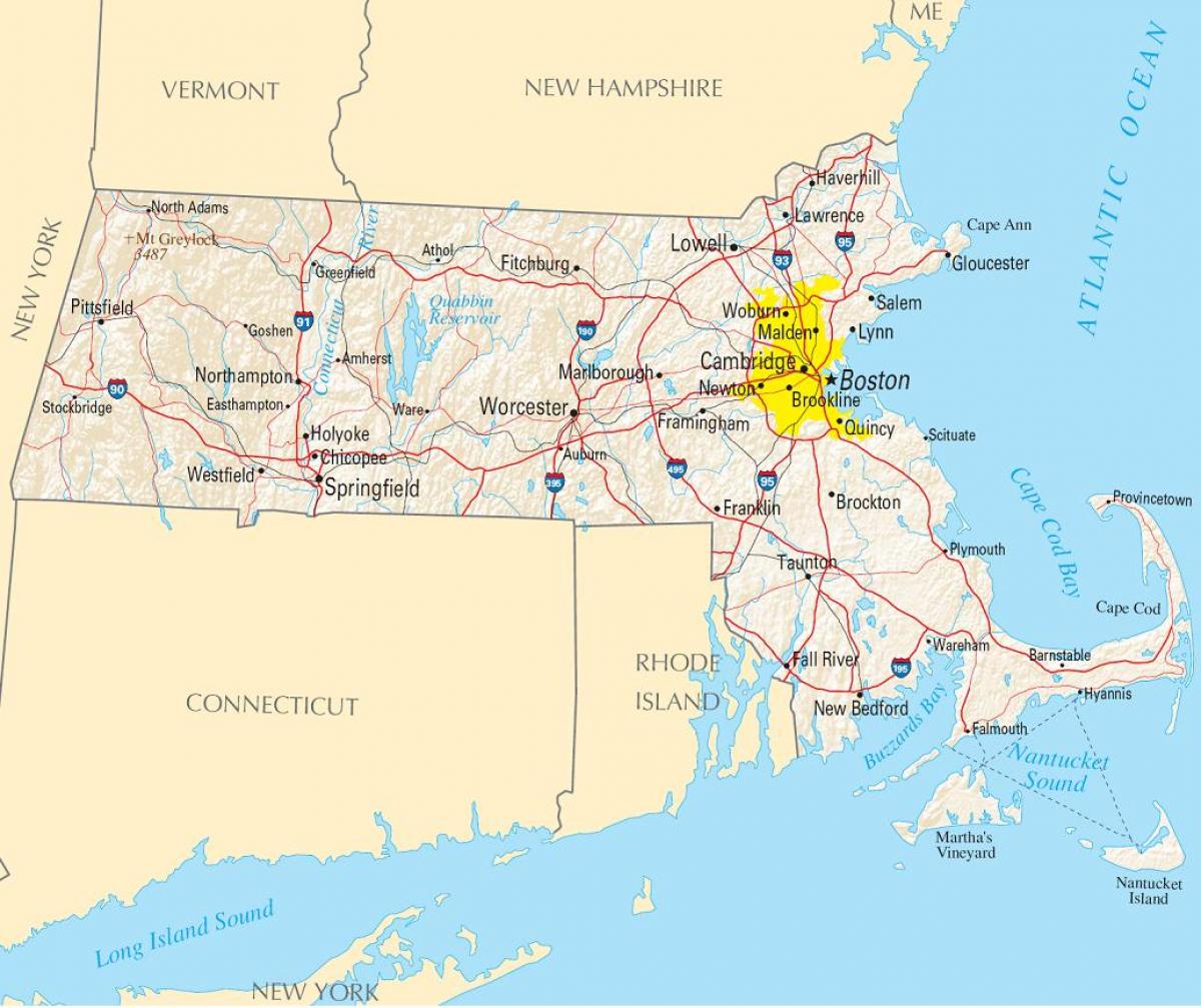 mapa ng Boston usa