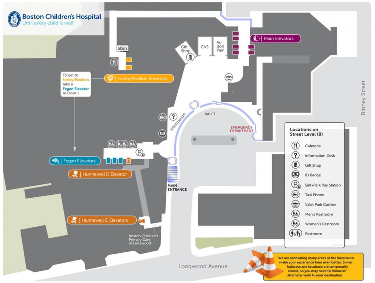 Ang mga bata Hospital Boston mapa