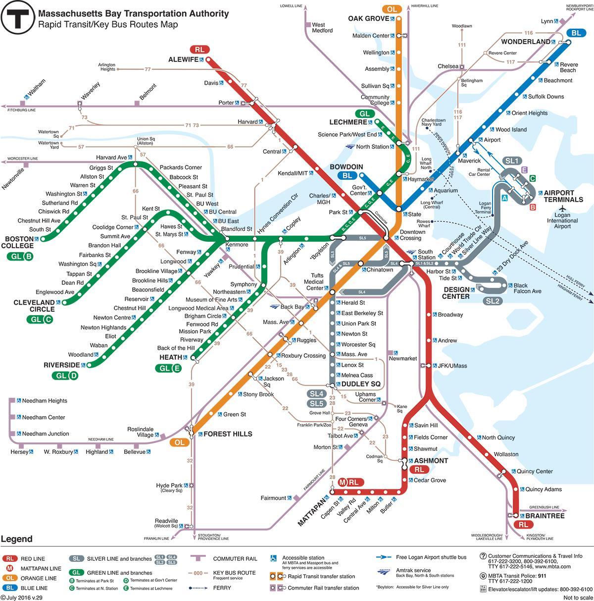 mapa ng subway Boston