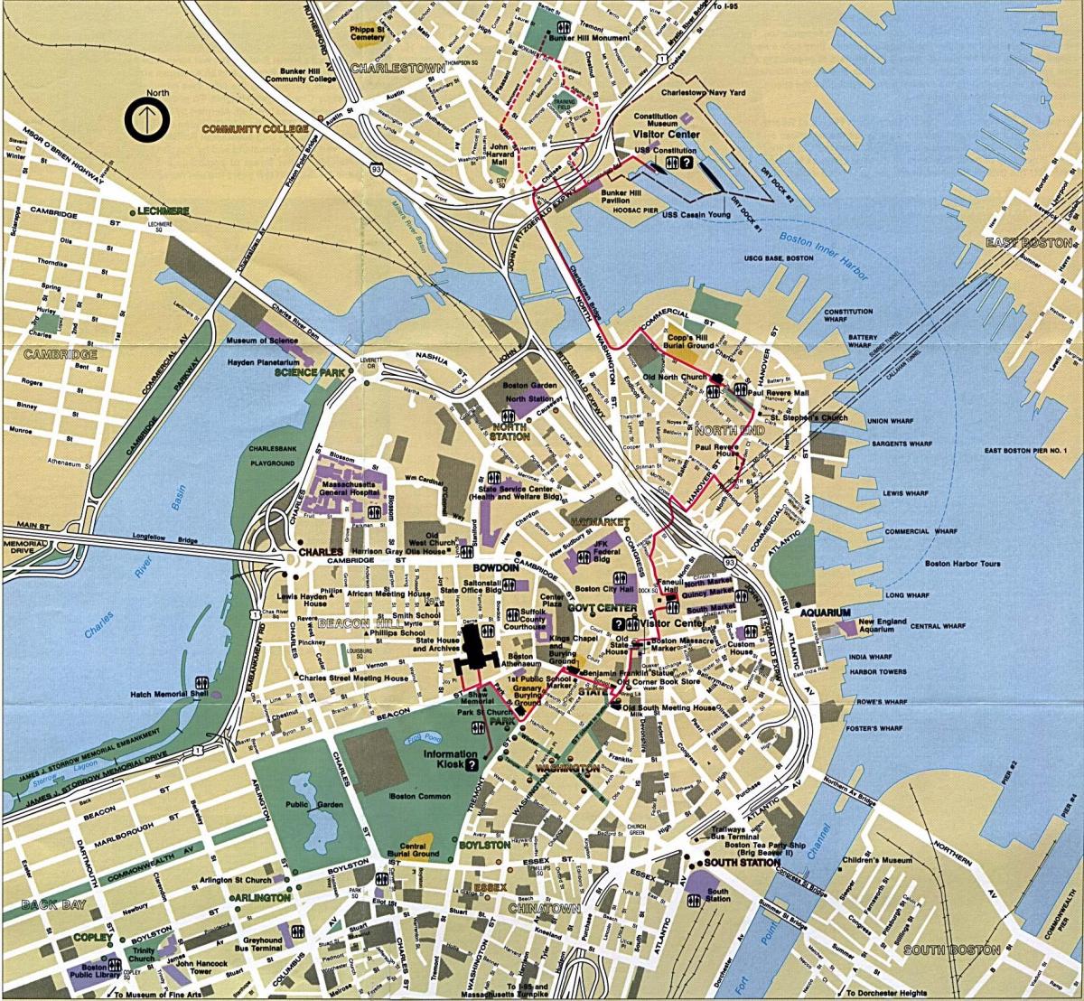 Boston mapa ng lungsod