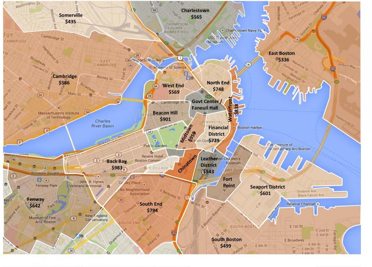 lungsod ng Boston zoning mapa