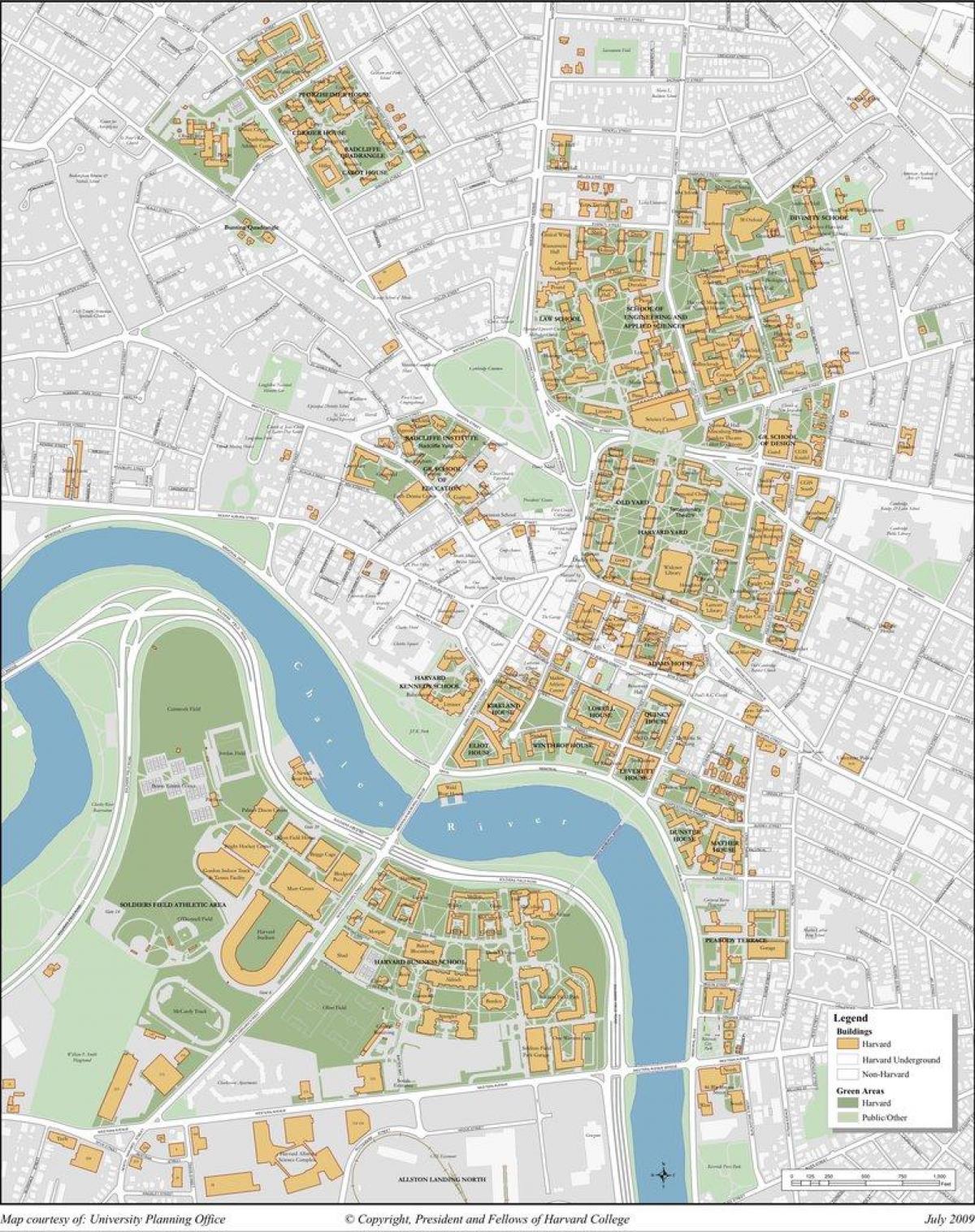 Harvard university campus mapa