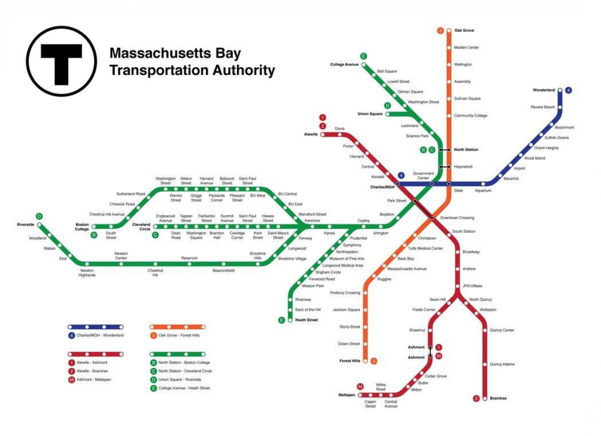 subway mapa Boston