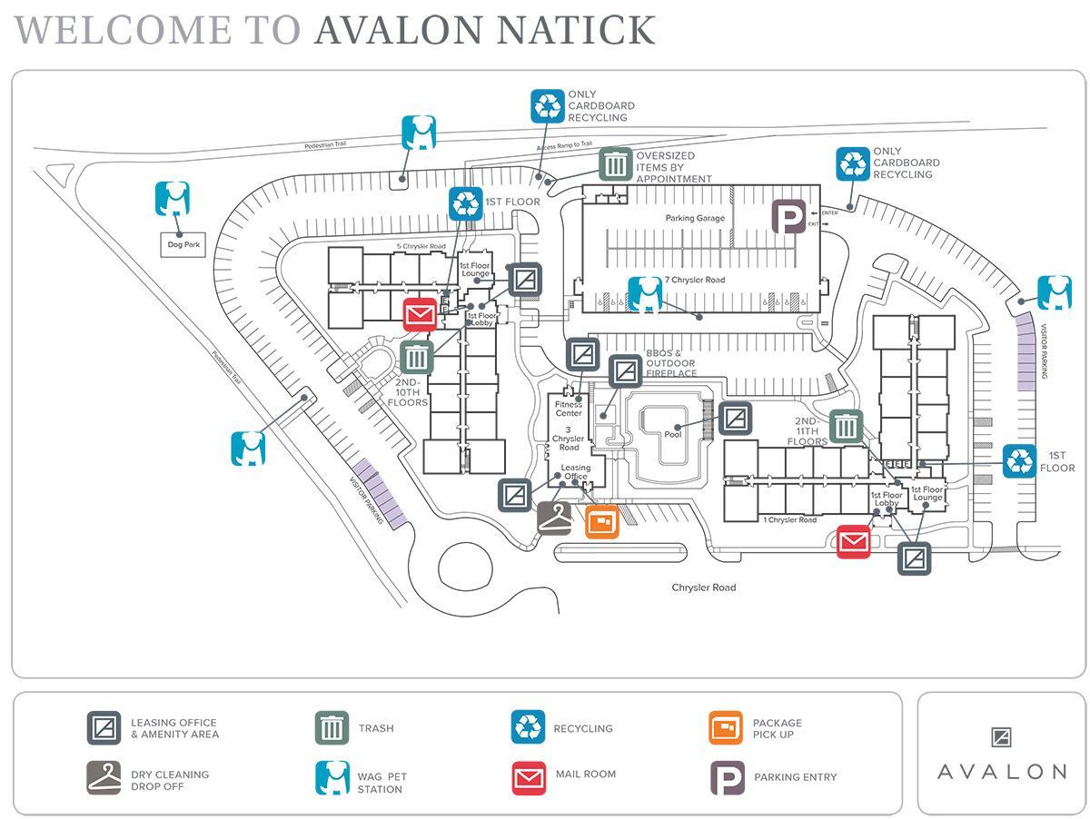 mapa ng Natick Mall