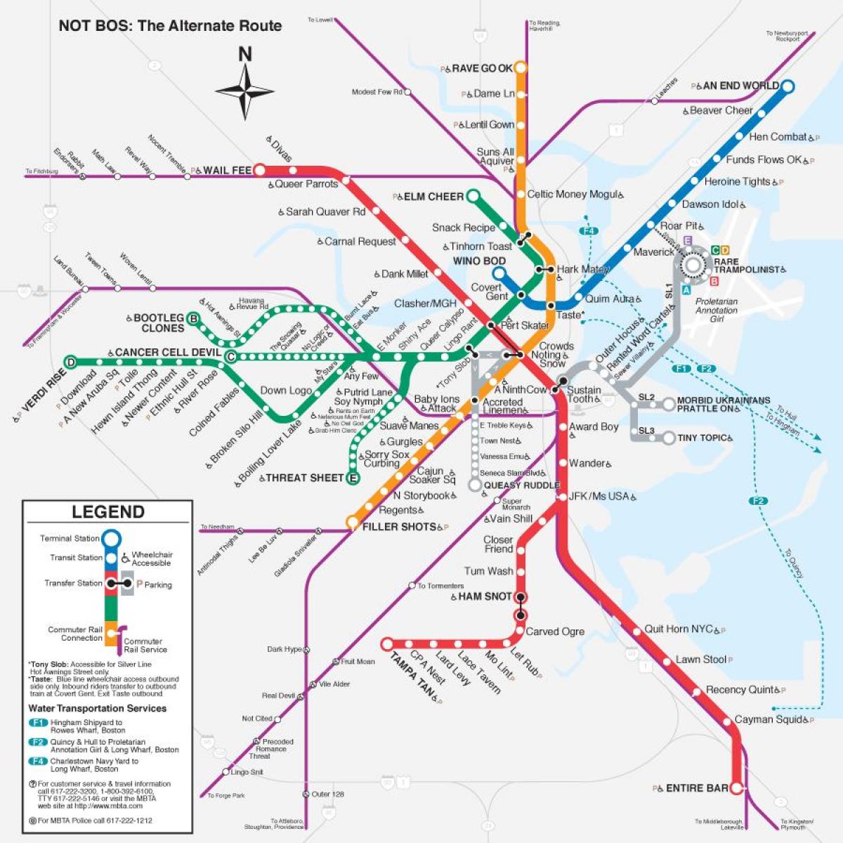 mapa ng t mapa Boston