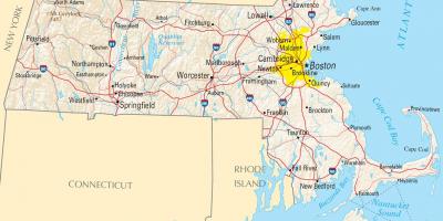 Mapa ng Boston usa