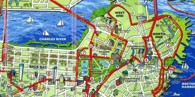 Mapa ng Boston atraksyon