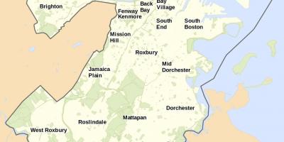 Mapa ng Boston at sa nakapalibot na lugar