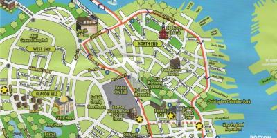 Mapa ng Boston sightseeing