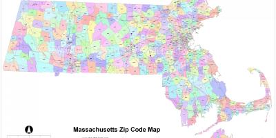 Zip code mapa ng Boston