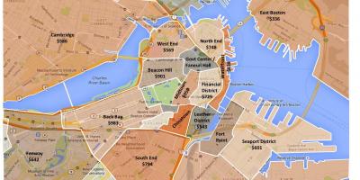Lungsod ng Boston zoning mapa