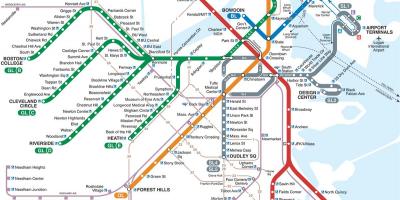 Green line na mapa Boston