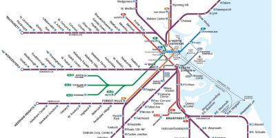 Commuter rail mapa Boston