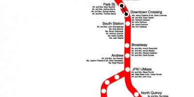 Red line ng Boston mapa